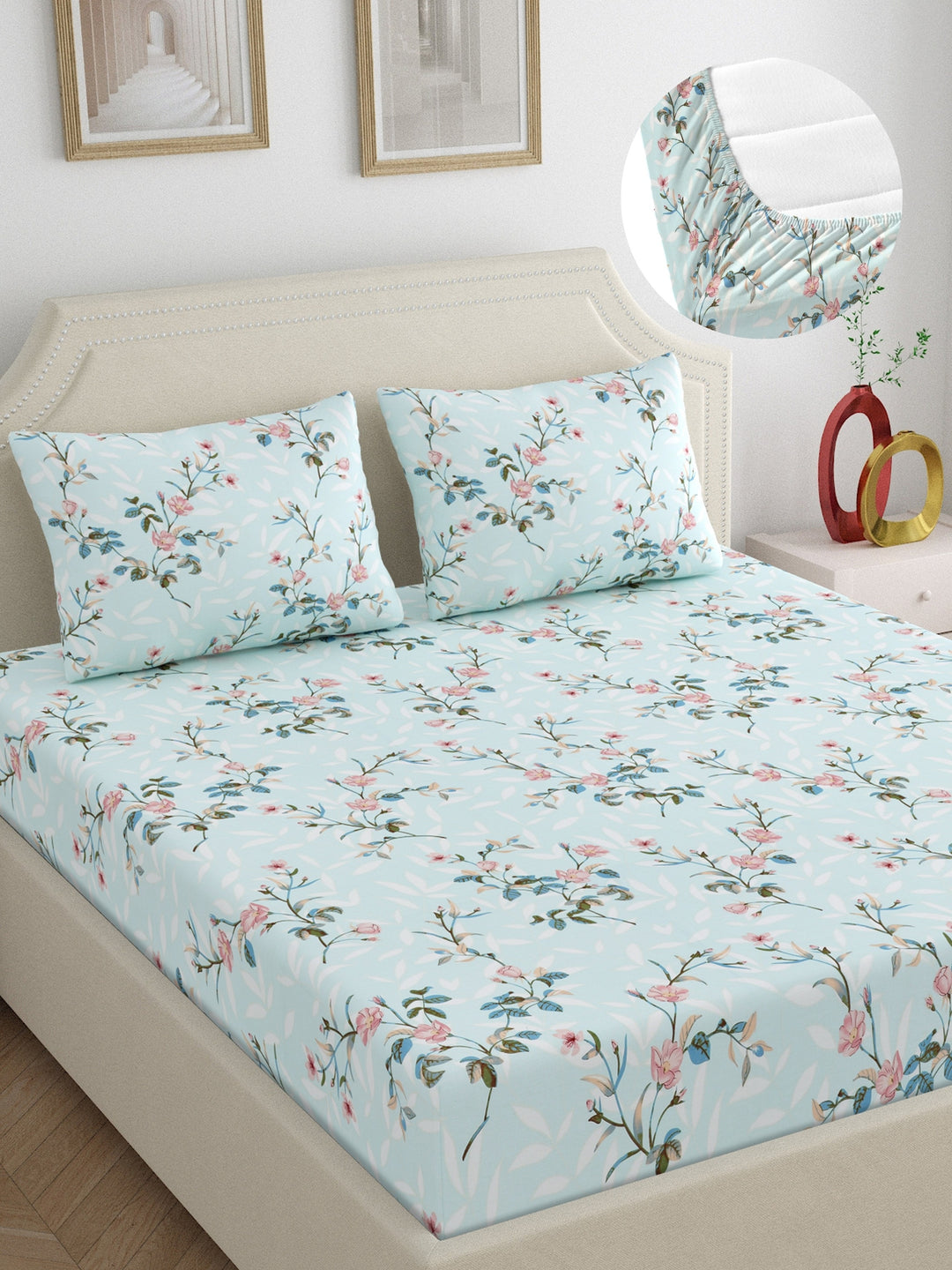 Dreamscape 100% Cotton 200TC Floral Bedsheet Set