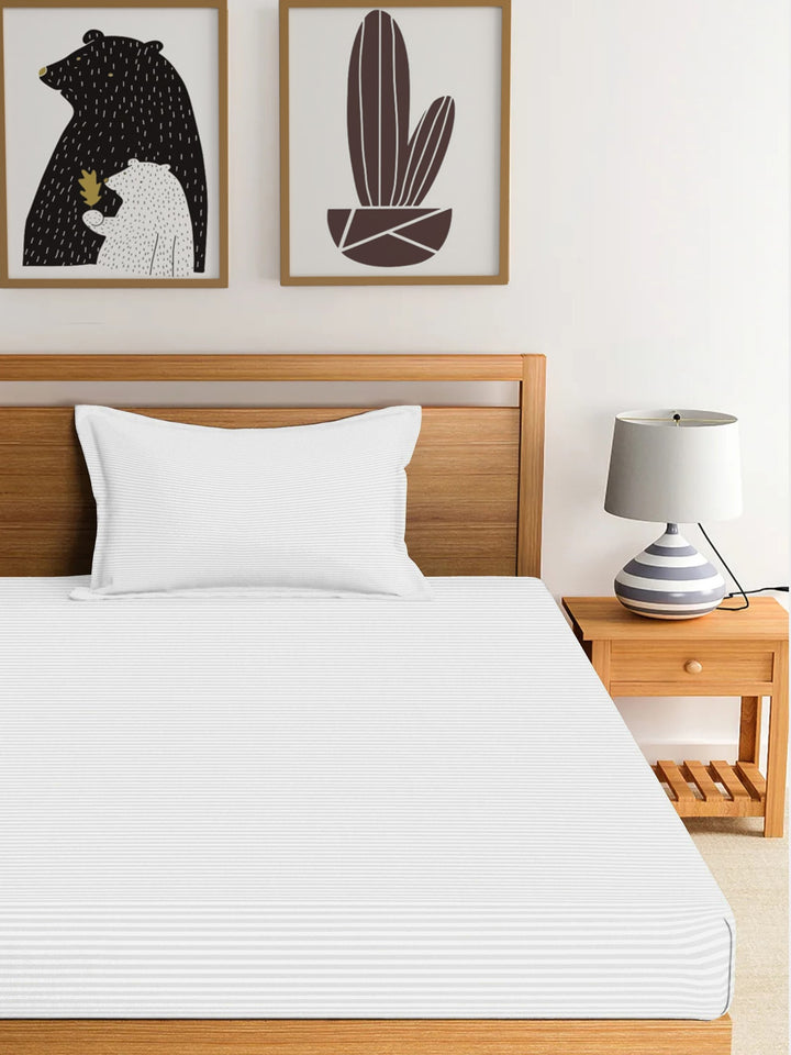 Dreamscape 100% Cotton Stripe Bedsheet Set