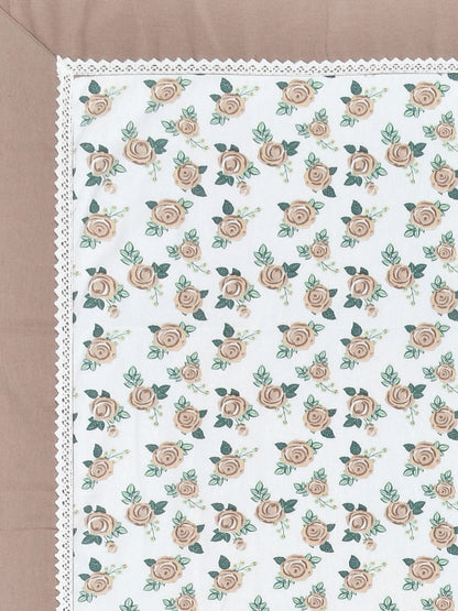 Home Ecstasy 100% Cotton 150 GSM TC Floral Large Table Cover