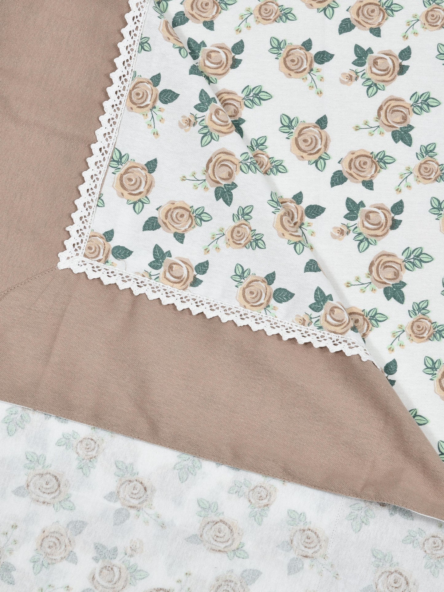 Home Ecstasy 100% Cotton 150 GSM TC Floral Large Table Cover