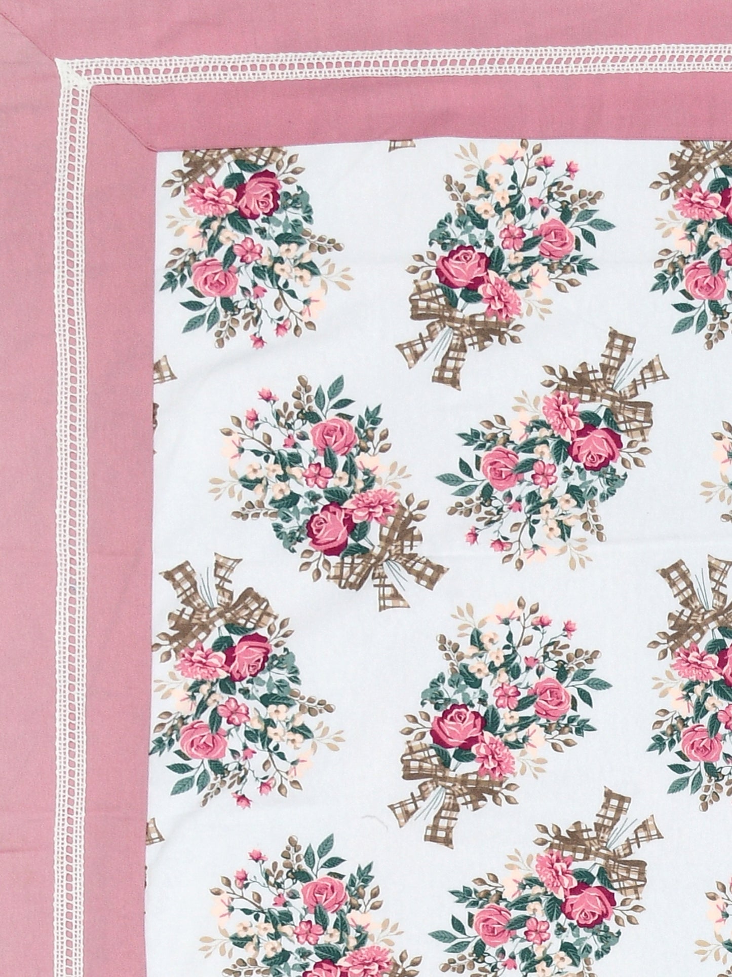 Home Ecstasy 100% Cotton 150 GSM TC Floral Large Table Cover