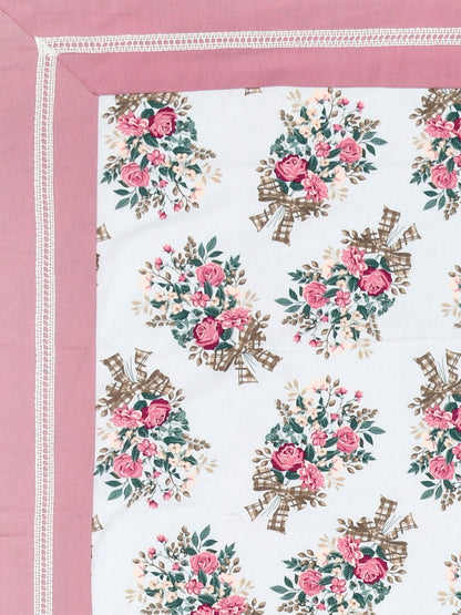 Home Ecstasy 100% Cotton 150 GSM TC Floral Large Table Cover