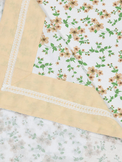 Home Ecstasy 100% Cotton 150 GSM TC Floral Large Table Cover