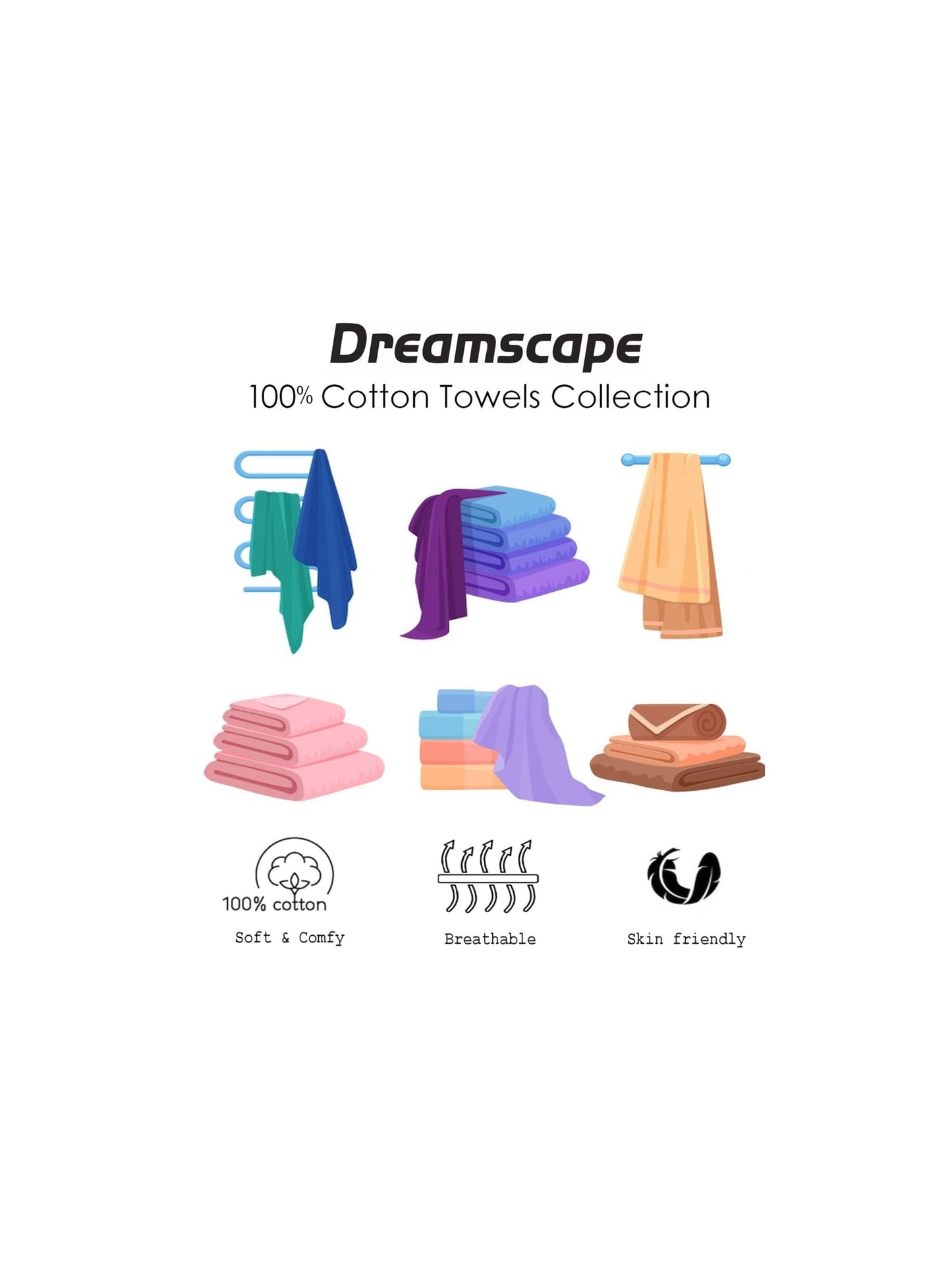 Dreamscape 100% Cotton 520 GSM Bath Towel | Turquoise